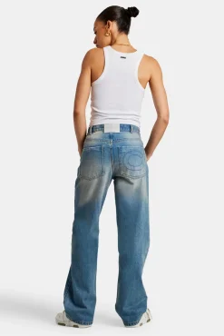 Women CLO-BOT-DEN Mid Rise Relaxed Jeans - Antique Wash