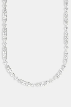 JWL-CHN Mixed Shape Clear Stone Tennis Chain - 6mm