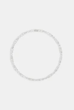 JWL-CHN Mixed Shape Clear Stone Tennis Chain - 6mm