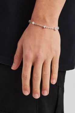 JWL-BRA Mixed Shape Gemstone Rolo Link Bracelet - 6mm