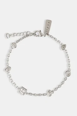 JWL-BRA Mixed Shape Gemstone Rolo Link Bracelet - 6mm