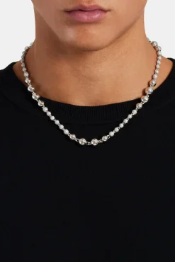 JWL-CHN Mixed Size Polished & Ice Ball Chain