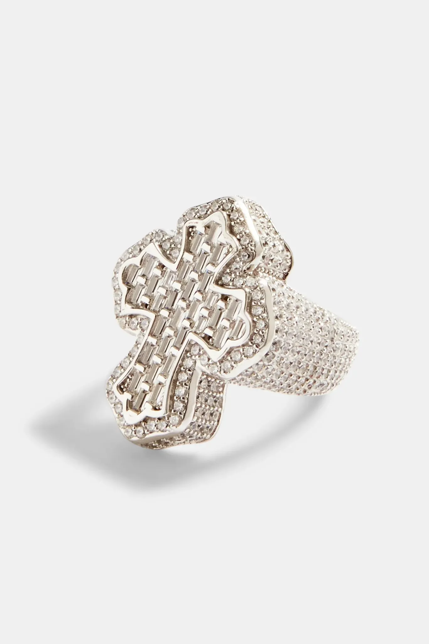 JWL-RNG 32mm 925 Iced CZ Cross Ring