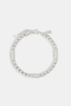 JWL-BRA 6mm Cuban CZ Panel Bracelet - White