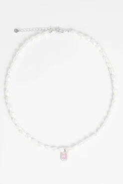 Women JWL-NECK-PRL 6mm Freshwater Pearl & Pink Gemstone Necklace