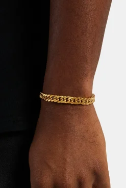JWL-BRA 8mm Gold Plated Square Cuban Bracelet