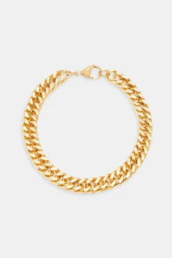 JWL-BRA 8mm Gold Plated Square Cuban Bracelet