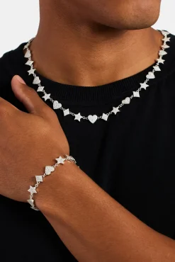JWL-BRA 10mm Iced CZ Motif Tennis Bracelet