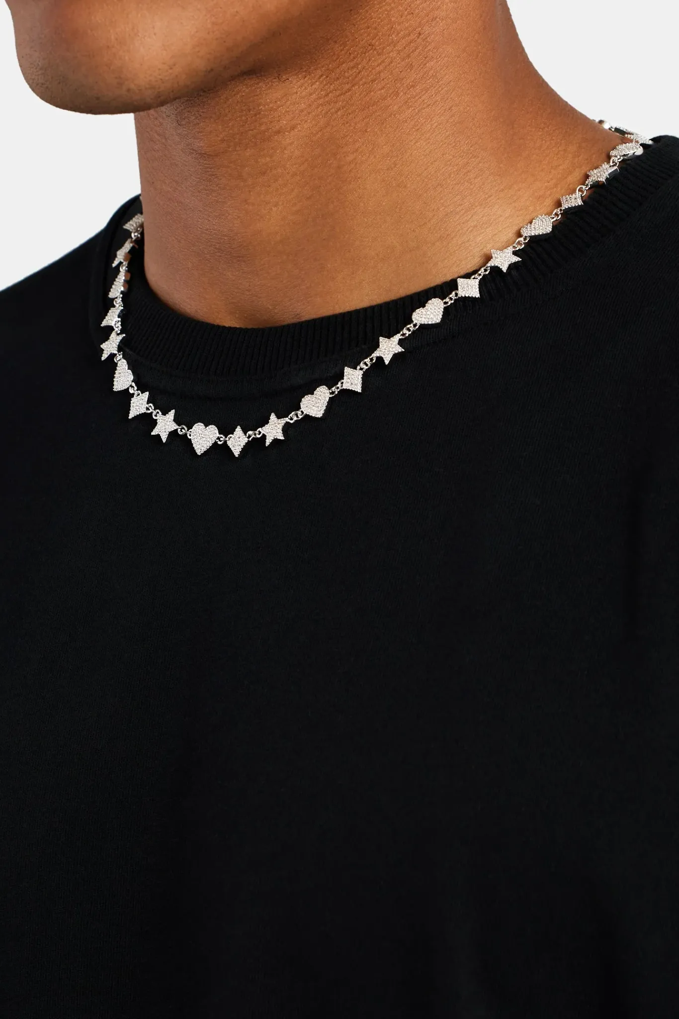 JWL-CHN 10mm Iced CZ Motif Tennis Chain