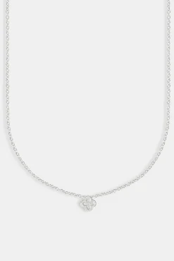 Women JWL-NECK 10mm Iced Motif Necklace - White