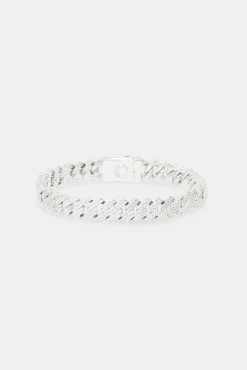 JWL-BRA 10mm Iced Prong Link Bracelet