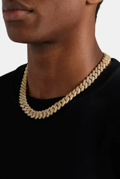 JWL-CHN 14mm Iced Prong Link Chain - Gold