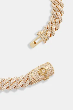JWL-CHN 14mm Iced Prong Link Chain - Gold