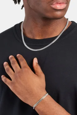 JWL-BUND 5mm Miami Cuban Chain & Bracelet - White