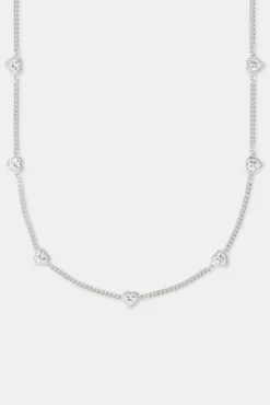 Women JWL-CHN 2.5mm Micro Cuban Multi Heart Cz Chain