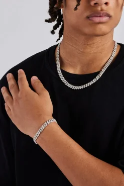 Women JWL-BUND 8mm Moissanite Cuban Chain & Bracelet