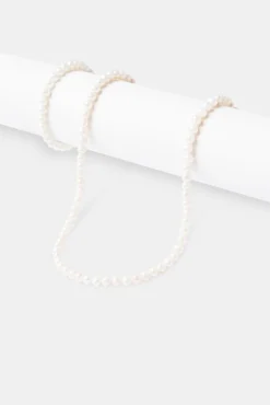 JWL-BUND 6mm Pearl Chain & Bracelet - White