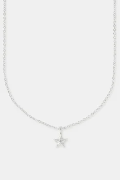 Women JWL-NECK 10mm Star Pendant Necklace - White