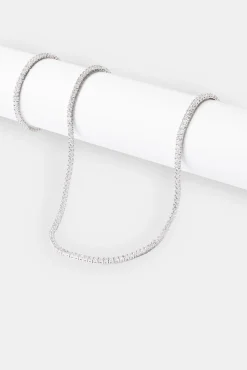 JWL-BUND 3mm Tennis Chain & Bracelet - White