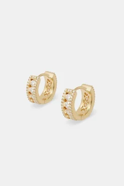 Women JWL-EAR Moissanite Huggie Earrings - Gold