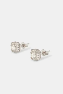 Women JWL-EAR Moissanite 7mm Cluster Stud Earrings