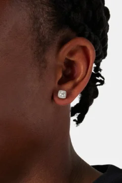 Women JWL-EAR Moissanite 7mm Cluster Stud Earrings