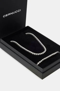 Women JWL-BUND Moissanite 5mm Tennis Chain & Bracelet Set