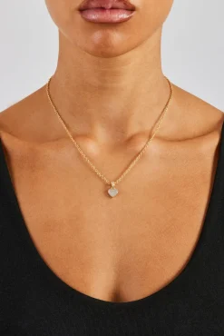Women JWL-NECK Mother Of Pearl Heart Necklace - 8mm