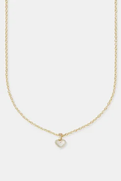 Women JWL-NECK Mother Of Pearl Heart Necklace - 8mm