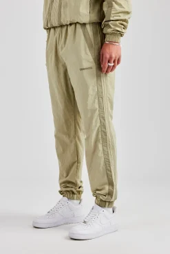 CLO-BOT-TRO Nylon Colour Block Cuffed Jogger - Light Khaki
