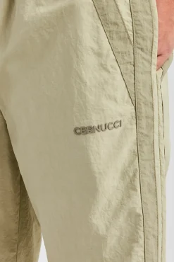 CLO-BOT-TRO Nylon Colour Block Cuffed Jogger - Light Khaki