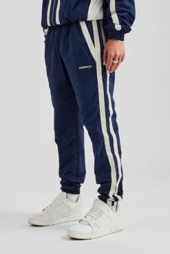 CLO-BOT-TRO Nylon Colour Block Cuffed Jogger - Navy