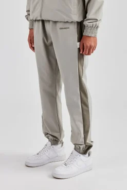 CLO-BOT-TRO Nylon Colour Block Cuffed Jogger - Grey
