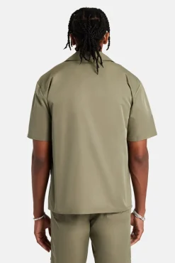 CLO-TOP-SHIR Nylon Embroidered Shirt - Green