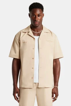 CLO-TOP-SHIR Nylon Embroidered Shirt - Sand