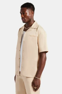 CLO-TOP-SHIR Nylon Embroidered Shirt - Sand