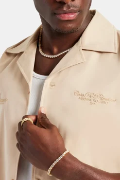 CLO-TOP-SHIR Nylon Embroidered Shirt - Sand