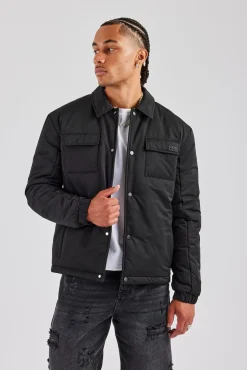 CLO-TOP-OUT Nylon Padded Harrington Jacket - Black
