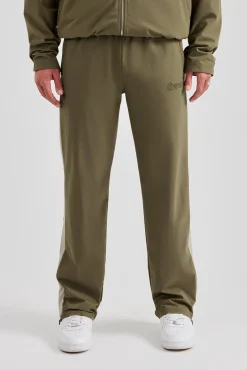 CLO-BOT-TRO Nylon Panel Straight Leg Jogger - Khaki