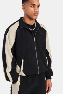 CLO-TOP-OUT Nylon Panelled Track Jacket - Black