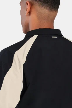 CLO-TOP-OUT Nylon Panelled Track Jacket - Black
