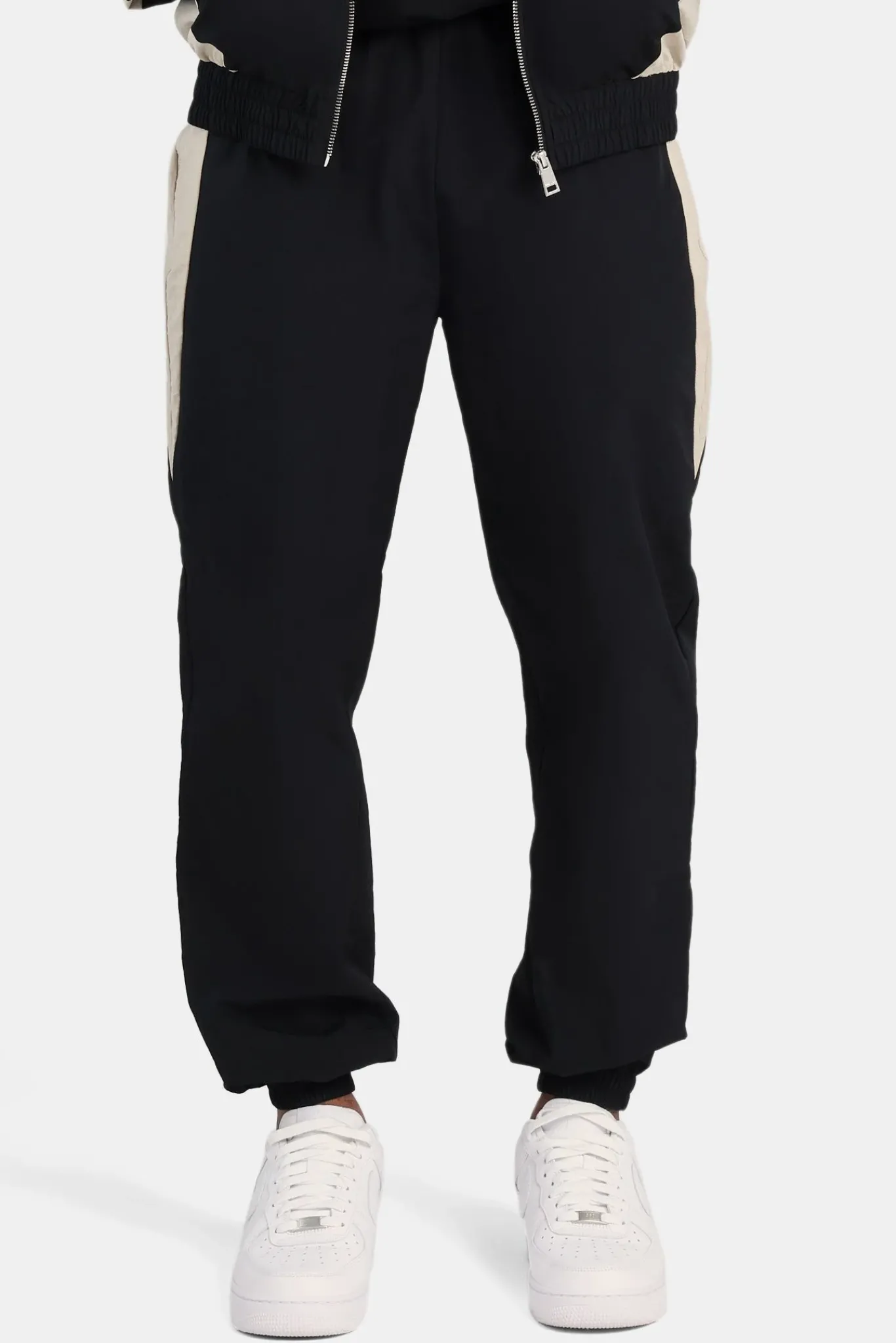 CLO-SET Nylon Panelled Tracksuit - Black
