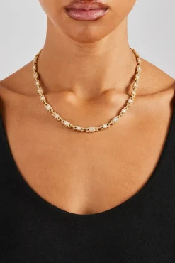 Women JWL-CHN Opal & Baguette Chain - 5mm - Gold