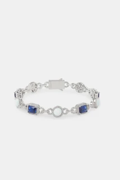 JWL-BRA Opal & Blue Baguette Tennis Bracelet - 10mm