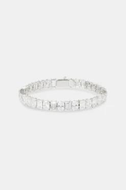 JWL-BRA Oval & Baguette Stone Tennis Bracelet - 8mm