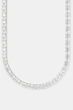 JWL-CHN Oval & Baguette Stone Tennis Chain - 8mm