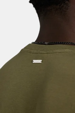 CLO-TOP-TEE Oversized C 3D Embroidered T-Shirt - Khaki