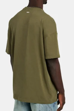 CLO-TOP-TEE Oversized C 3D Embroidered T-Shirt - Khaki