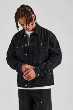 CLO-TOP-OUT-DEN Oversized Carpenter Denim Jacket