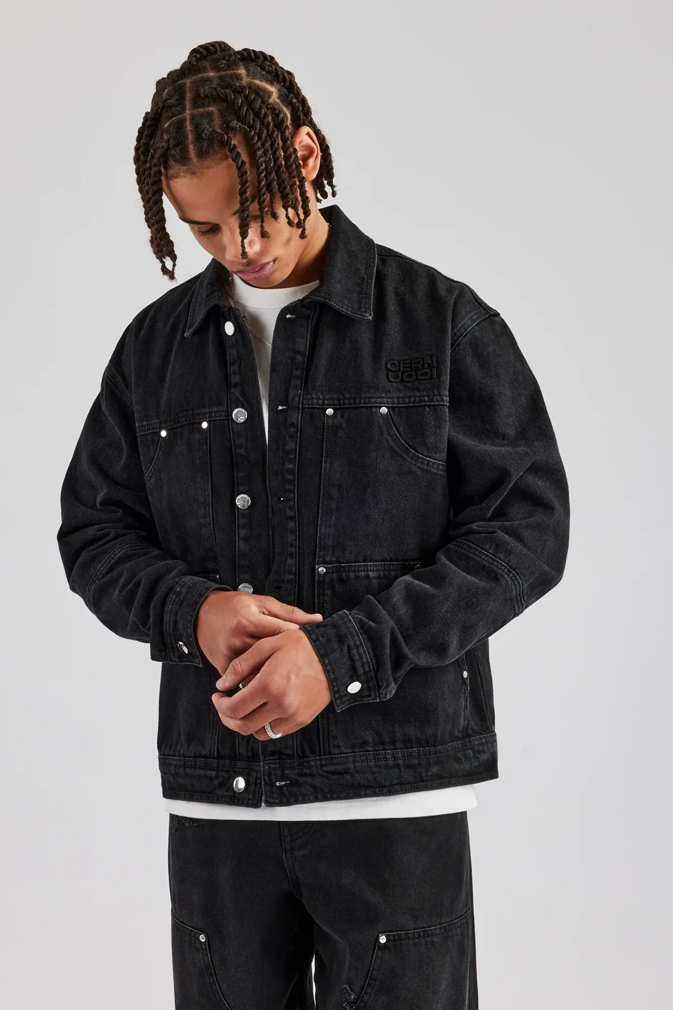 CLO-TOP-OUT-DEN Oversized Carpenter Denim Jacket